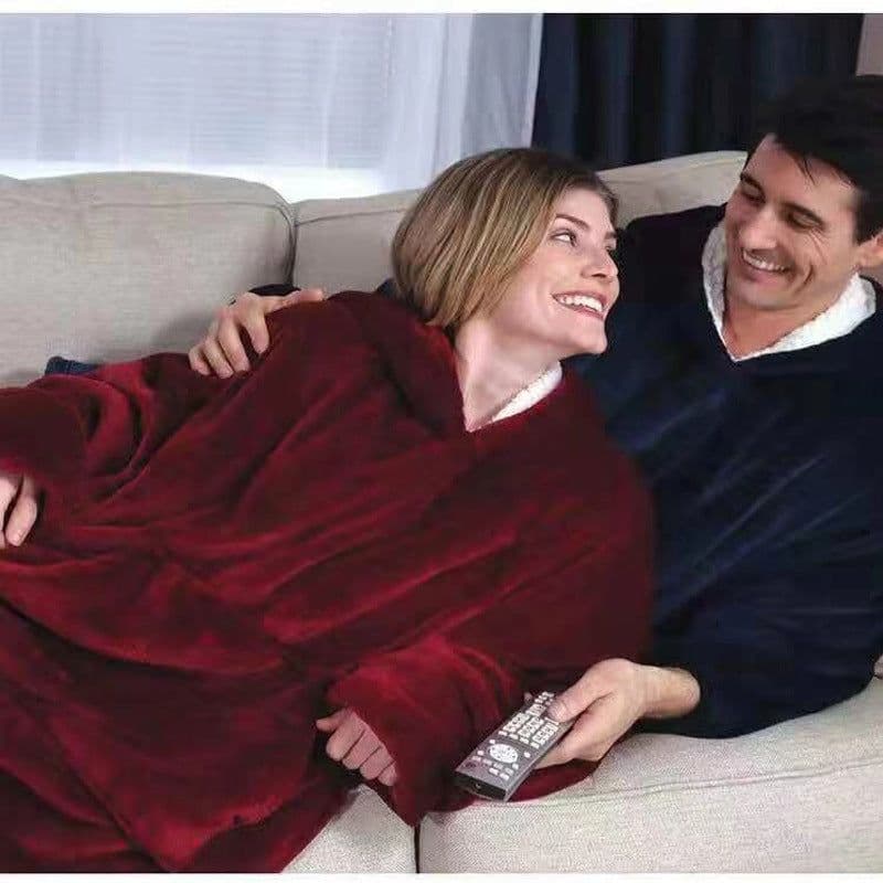 image-Oversized Hooded Fleece Blanket Sweatshirt