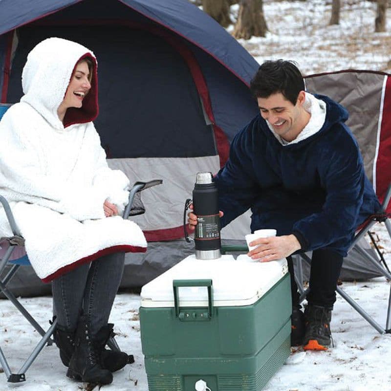 image-Oversized Hooded Fleece Blanket Sweatshirt