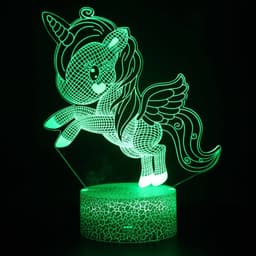image-3D Unicorn Night Light Touch Remote Control LED Table Lamp