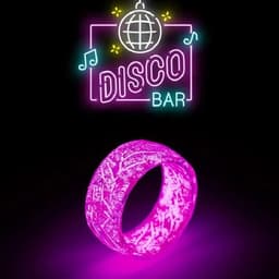 image-Luminous Wooden Ring - Glow in the Dark Pattern Design