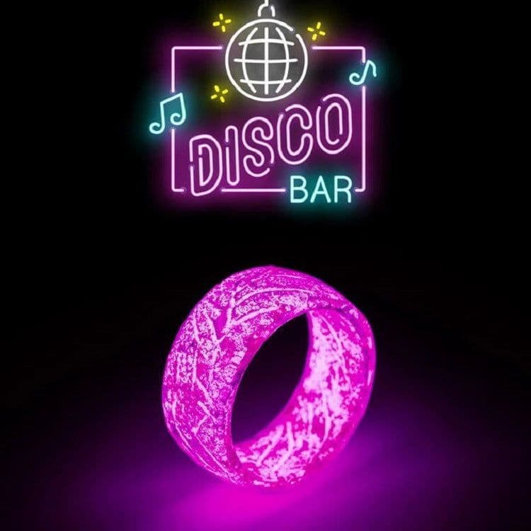 image-Luminous Wooden Ring - Glow in the Dark Pattern Design