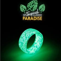 image-Luminous Wooden Ring - Glow in the Dark Pattern Design