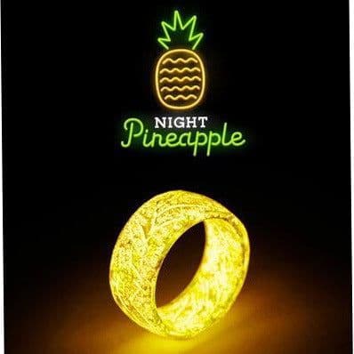 image-Luminous Wooden Ring - Glow in the Dark Pattern Design