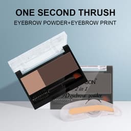 image-Eyebrow Powder Stamp with Brush - Two-Color Eyebrow Makeup Tool
