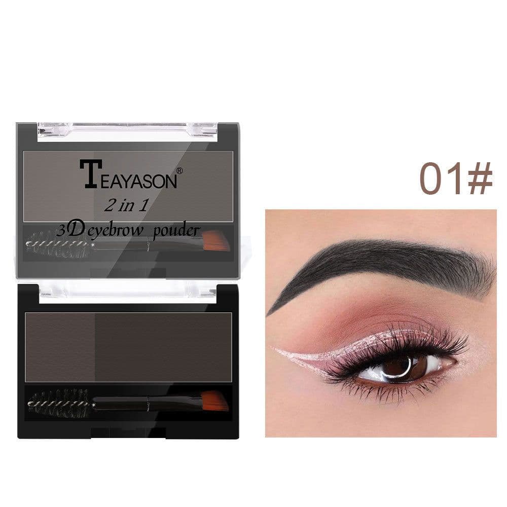 image-Eyebrow Powder Stamp with Brush - Two-Color Eyebrow Makeup Tool