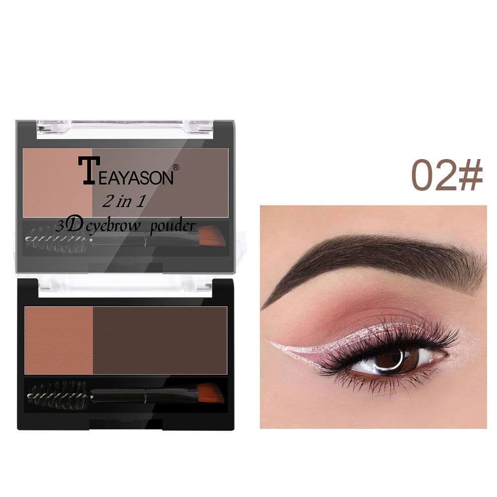 image-Eyebrow Powder Stamp with Brush - Two-Color Eyebrow Makeup Tool