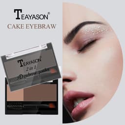 image-Eyebrow Powder Stamp with Brush - Two-Color Eyebrow Makeup Tool