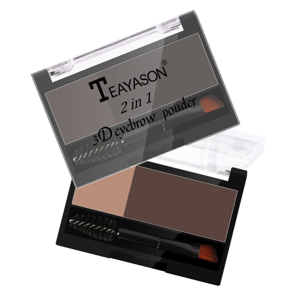 image-Eyebrow Powder Stamp with Brush - Two-Color Eyebrow Makeup Tool