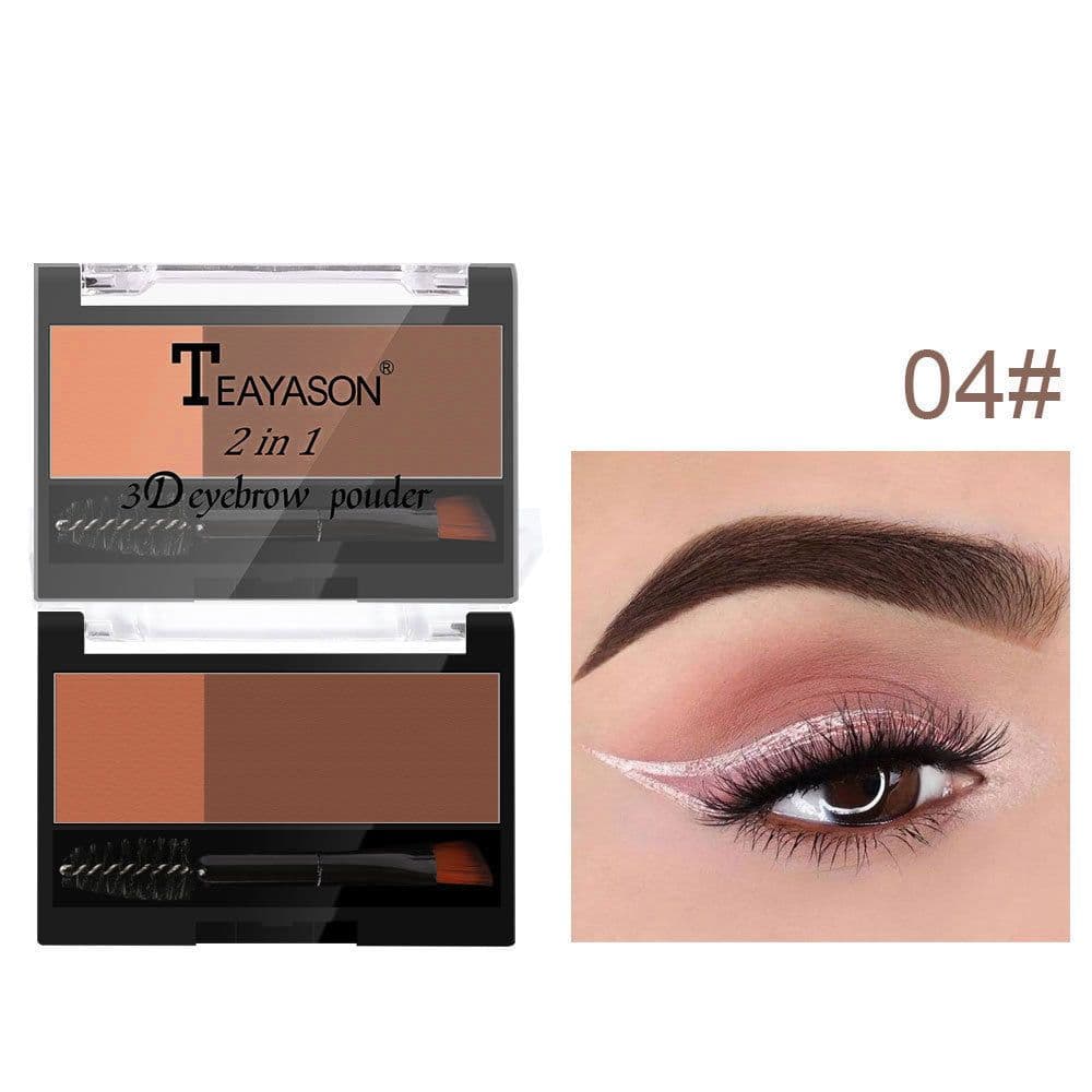 image-Eyebrow Powder Stamp with Brush - Two-Color Eyebrow Makeup Tool