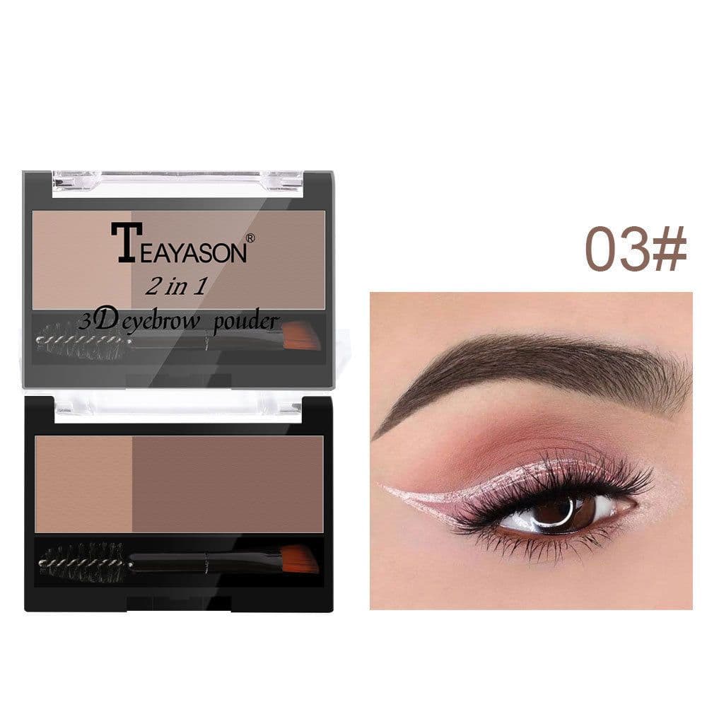 image-Eyebrow Powder Stamp with Brush - Two-Color Eyebrow Makeup Tool