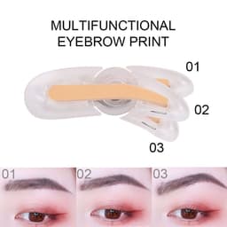 image-Eyebrow Powder Stamp with Brush - Two-Color Eyebrow Makeup Tool