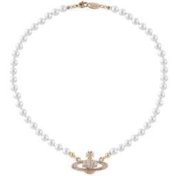 image-Saturn Pearl Necklace with LOGO Lobster Clasp