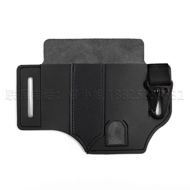image-Leather Tool Holster Waist Scissors Holder Case Brown