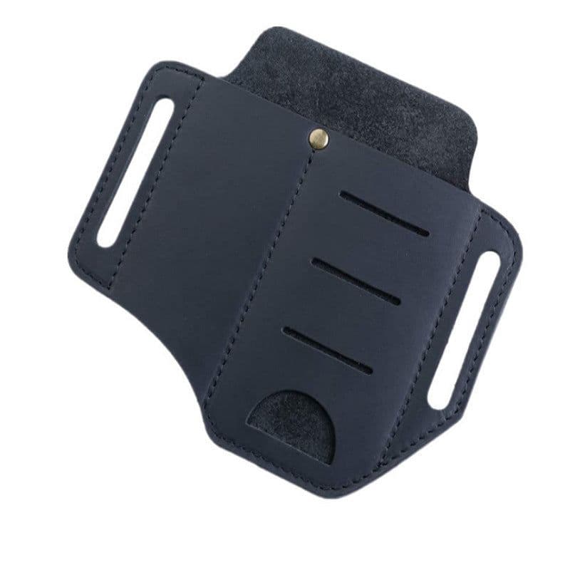 image-Leather Tool Holster Waist Scissors Holder Case Brown