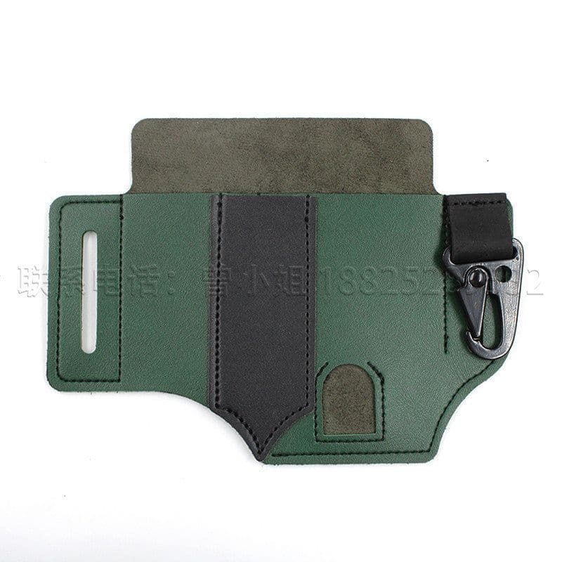 image-Leather Tool Holster Waist Scissors Holder Case Brown
