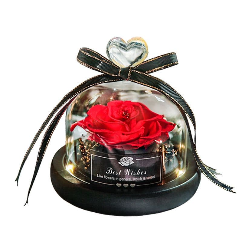 image-Preserved Rose Glass Cover with LED Lamp - Eternal Flower Gift