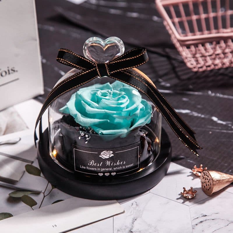 image-Preserved Rose Glass Cover with LED Lamp - Eternal Flower Gift