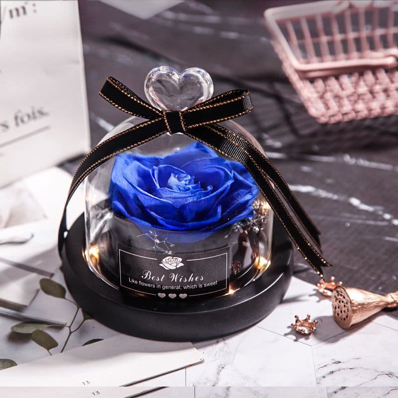 image-Preserved Rose Glass Cover with LED Lamp - Eternal Flower Gift