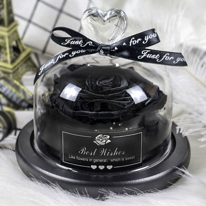 image-Preserved Rose Glass Cover with LED Lamp - Eternal Flower Gift