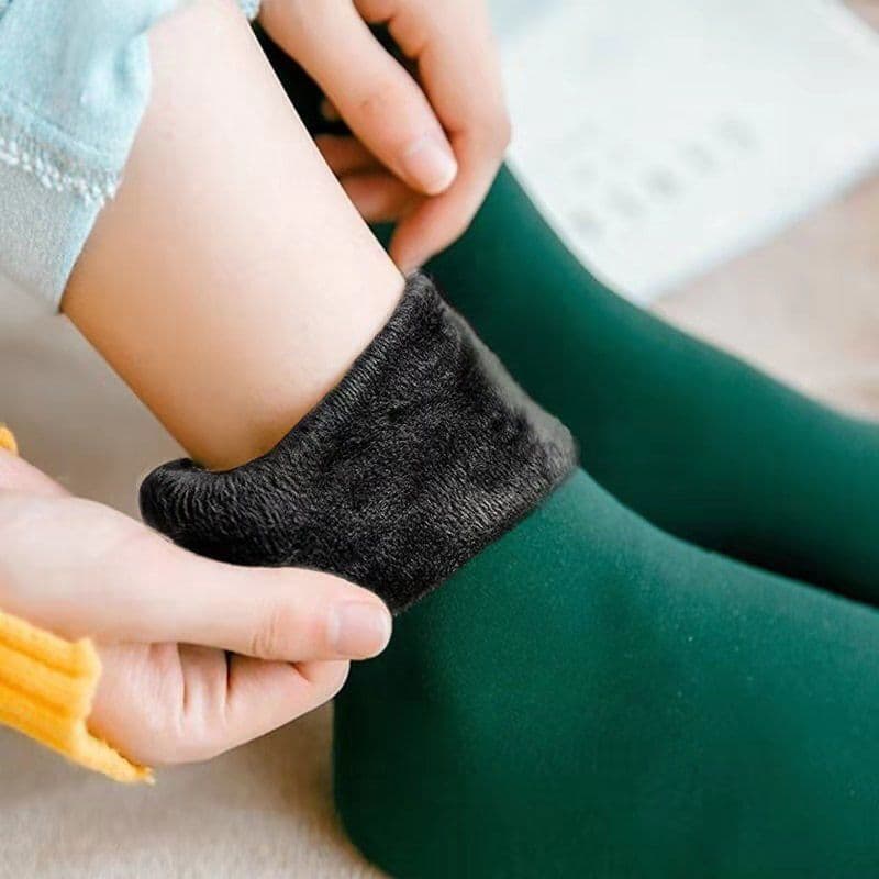 image-Thick Fleece Floor Socks - Warm Winter Sleep Socks for Adults