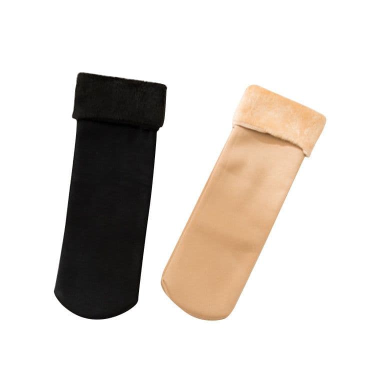 image-Thick Fleece Floor Socks - Warm Winter Sleep Socks for Adults