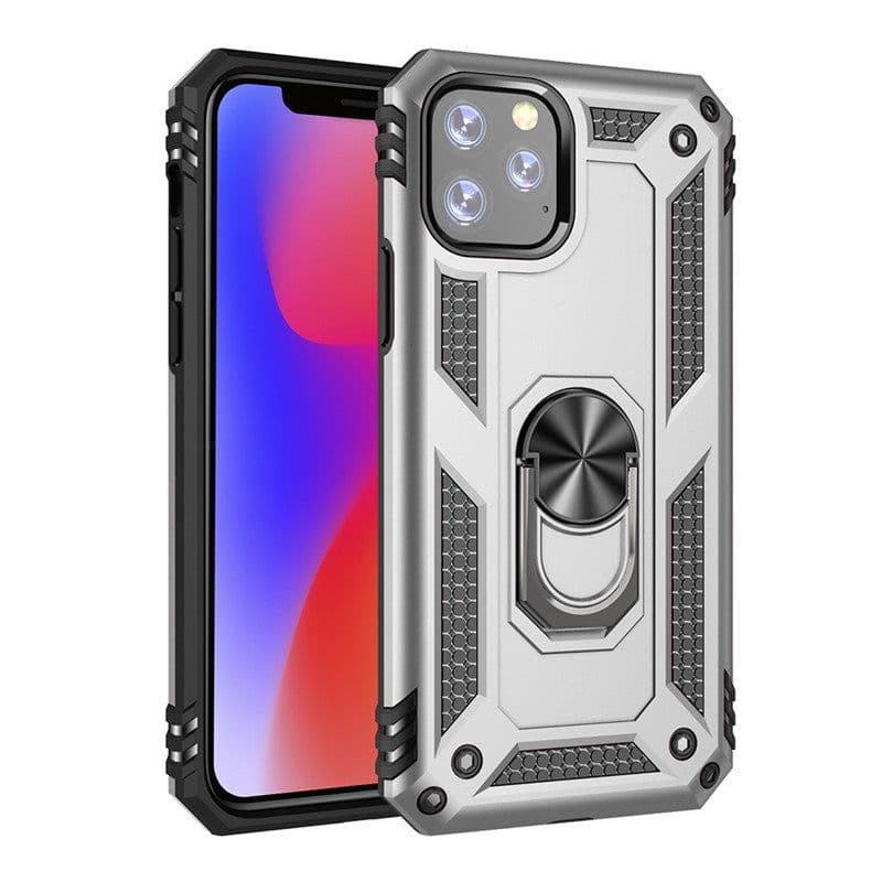image-iPhone 12 Ring Holder Case with Kickstand TPU PC Anti-Drop Cover