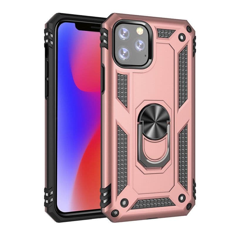 image-iPhone 12 Ring Holder Case with Kickstand TPU PC Anti-Drop Cover