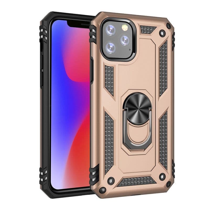image-iPhone 12 Ring Holder Case with Kickstand TPU PC Anti-Drop Cover