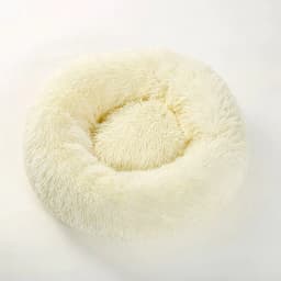 image-Washable Plush Dog Bed Round Velvet Pet Sofa Mat for Small Dogs Cats