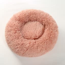 image-Washable Plush Dog Bed Round Velvet Pet Sofa Mat for Small Dogs Cats