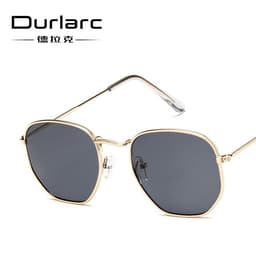 image-Women's Square Frame Metal Sunglasses UV400 Retro Driving Eyewear