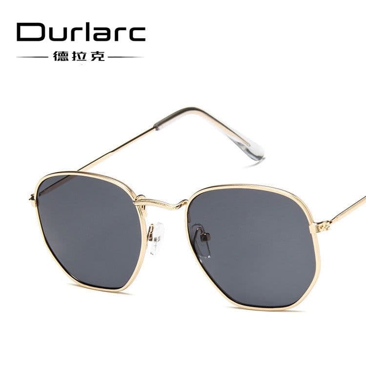 image-Women's Square Frame Metal Sunglasses UV400 Retro Driving Eyewear