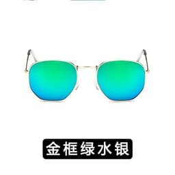 image-Women's Square Frame Metal Sunglasses UV400 Retro Driving Eyewear