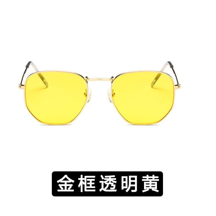 image-Women's Square Frame Metal Sunglasses UV400 Retro Driving Eyewear