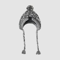 image-Dog Knitted Hat with Pom Pom - Windproof Winter Pet Headwear Gray L