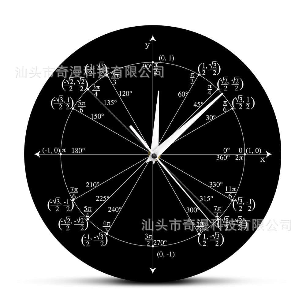 image-Mathematical Symbol Wall Clock Acrylic Round Decorative Clock