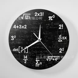 image-Mathematical Symbol Wall Clock Acrylic Round Decorative Clock