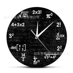 image-Mathematical Symbol Wall Clock Acrylic Round Decorative Clock