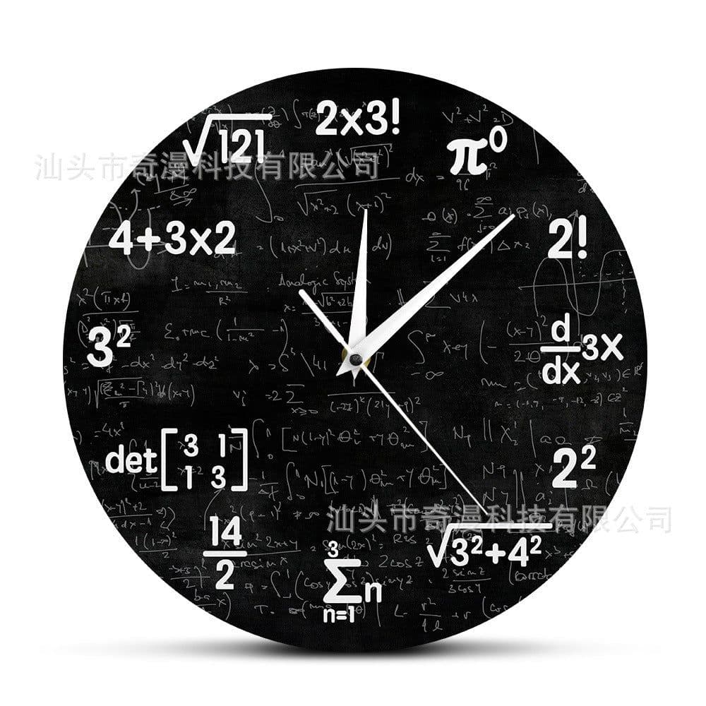 image-Mathematical Symbol Wall Clock Acrylic Round Decorative Clock