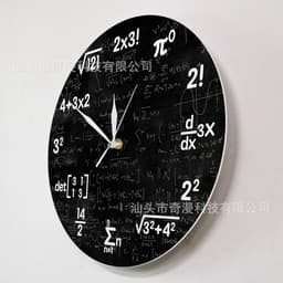 image-Mathematical Symbol Wall Clock Acrylic Round Decorative Clock