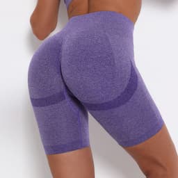 image-Women's High Waist Seamless Knit Yoga Shorts Fitness Quick-Dry