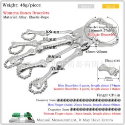image-SHIJIE Skull Skeleton Ghost Claw Linking Finger Bracelet