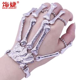 image-SHIJIE Skull Skeleton Ghost Claw Linking Finger Bracelet