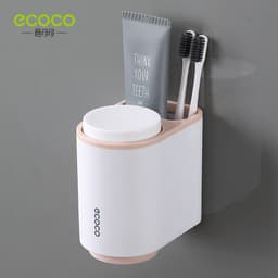 image-ecoco Magnetic Toothbrush Holder Set with Mouthwash Cups Gray