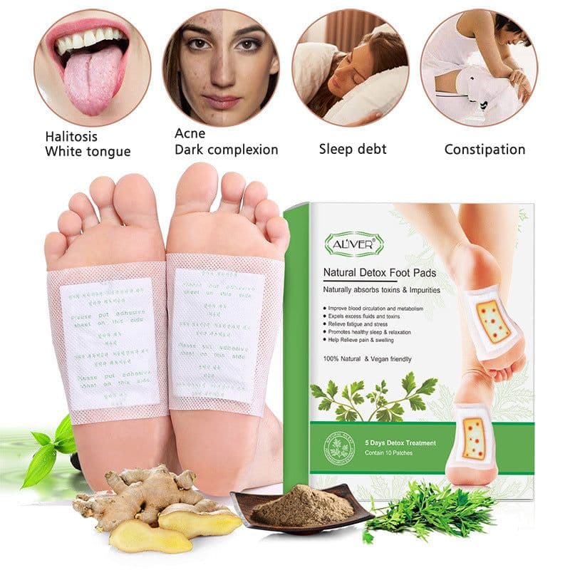 image-ALIVER Foot Patch Detox Bamboo Ginger Wormwood 10 Stickers/Box