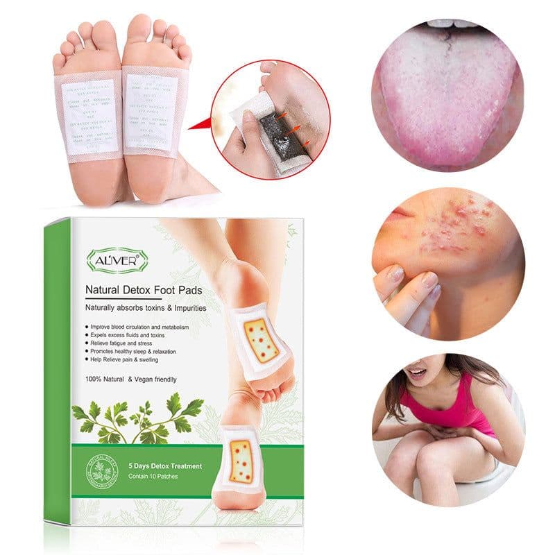 image-ALIVER Foot Patch Detox Bamboo Ginger Wormwood 10 Stickers/Box
