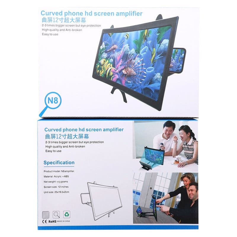 image-12 Inch Curved Screen Mobile Phone Screen Magnifier Universal Desktop
