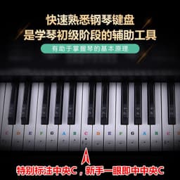 image-Piano Keyboard Stickers 88/61/54/49 Key Transparent Notation Scale Labels