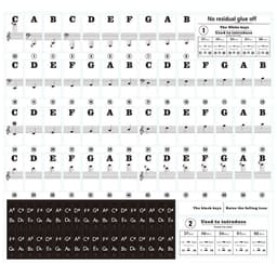 image-Piano Keyboard Stickers 88/61/54/49 Key Transparent Notation Scale Labels