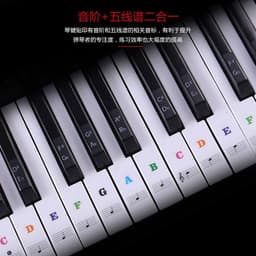 image-Piano Keyboard Stickers 88/61/54/49 Key Transparent Notation Scale Labels